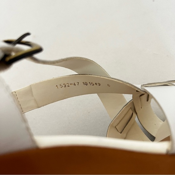 Cathy Jean Brazil White Wedge Sandals Platform Size 6 heel 4" Lightweight - Picture 5 of 11